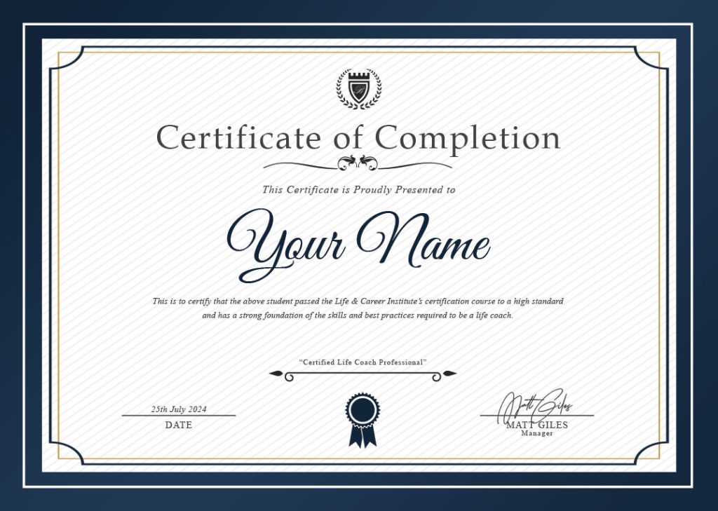 Life Coach Certification Example